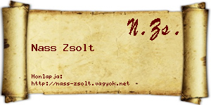 Nass Zsolt névjegykártya